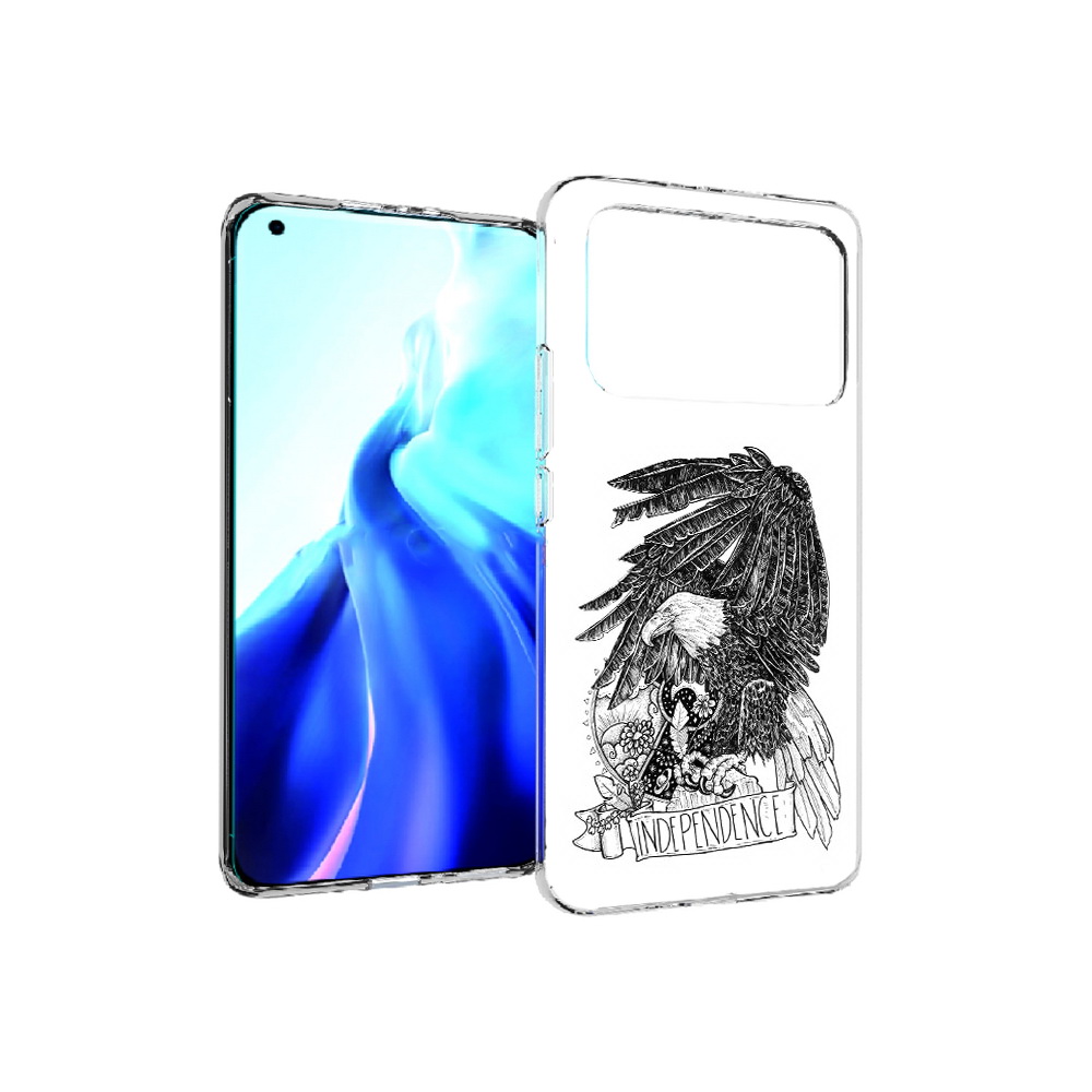 

Чехол MyPads Tocco для Xiaomi Mi 11 Ultra черно белый сокол (PT160500.261.688), Прозрачный, Tocco