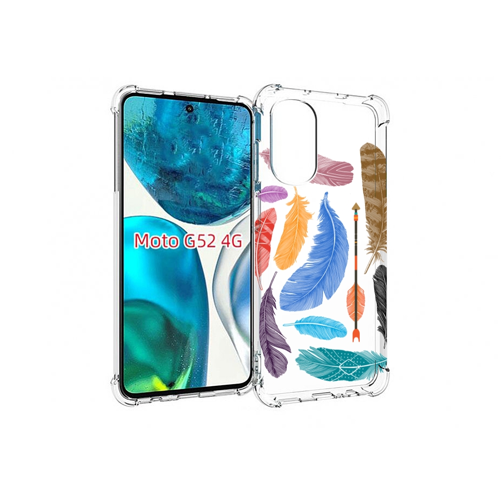 

Чехол MyPads разноцветные перья для Motorola Moto G82 / Moto G52, Прозрачный, Tocco
