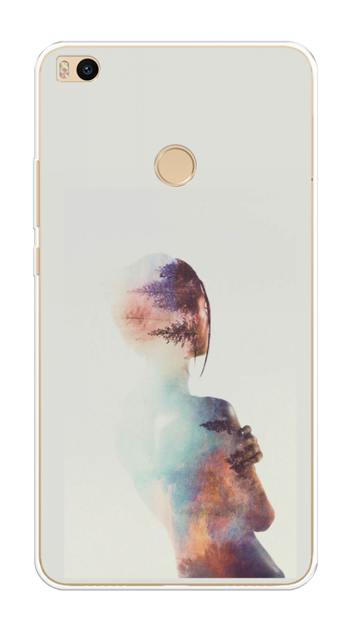 

Чехол на Xiaomi Mi Max 2 "Девушка-лес", Розовый;голубой;серый, 32150-1