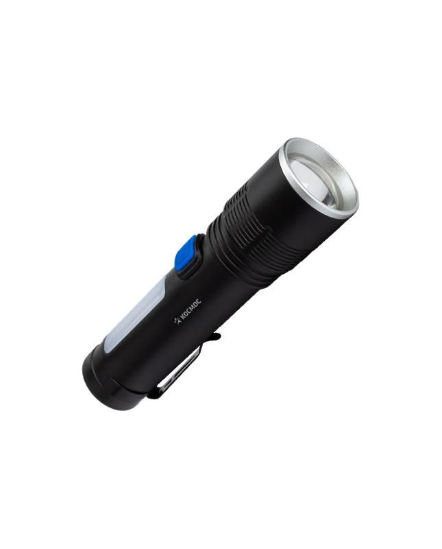 

Фонарь аккумуляторный ручной 10Вт LED+2Вт COB LED zoom-линза Li-ion 18650 1800мА.ч, Черный, KOC133Lit