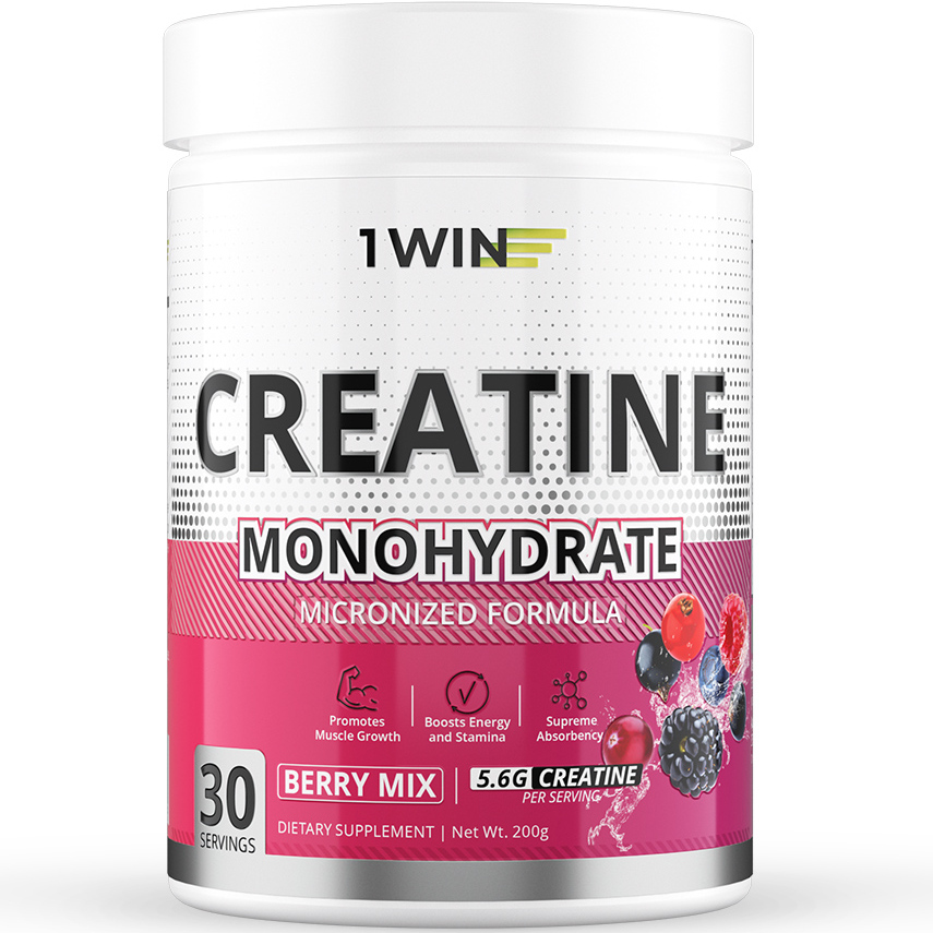 Креатин моногидрат Creatine Monohydrate 1WIN ягодный микс, порошок 30 порций