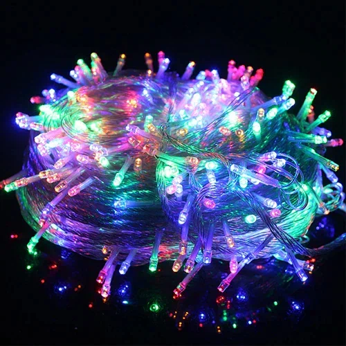 

Нить светодиодная QVATRA 15 метров, прозрачный провод QVGRLD-CR-20-RGB разноцветная, гирлянда 15 метров, прозрачный провод