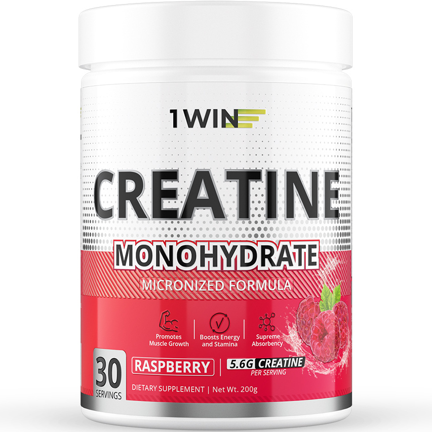Креатин моногидрат Creatine Monohydrate 1WIN малина, порошок 30 порций