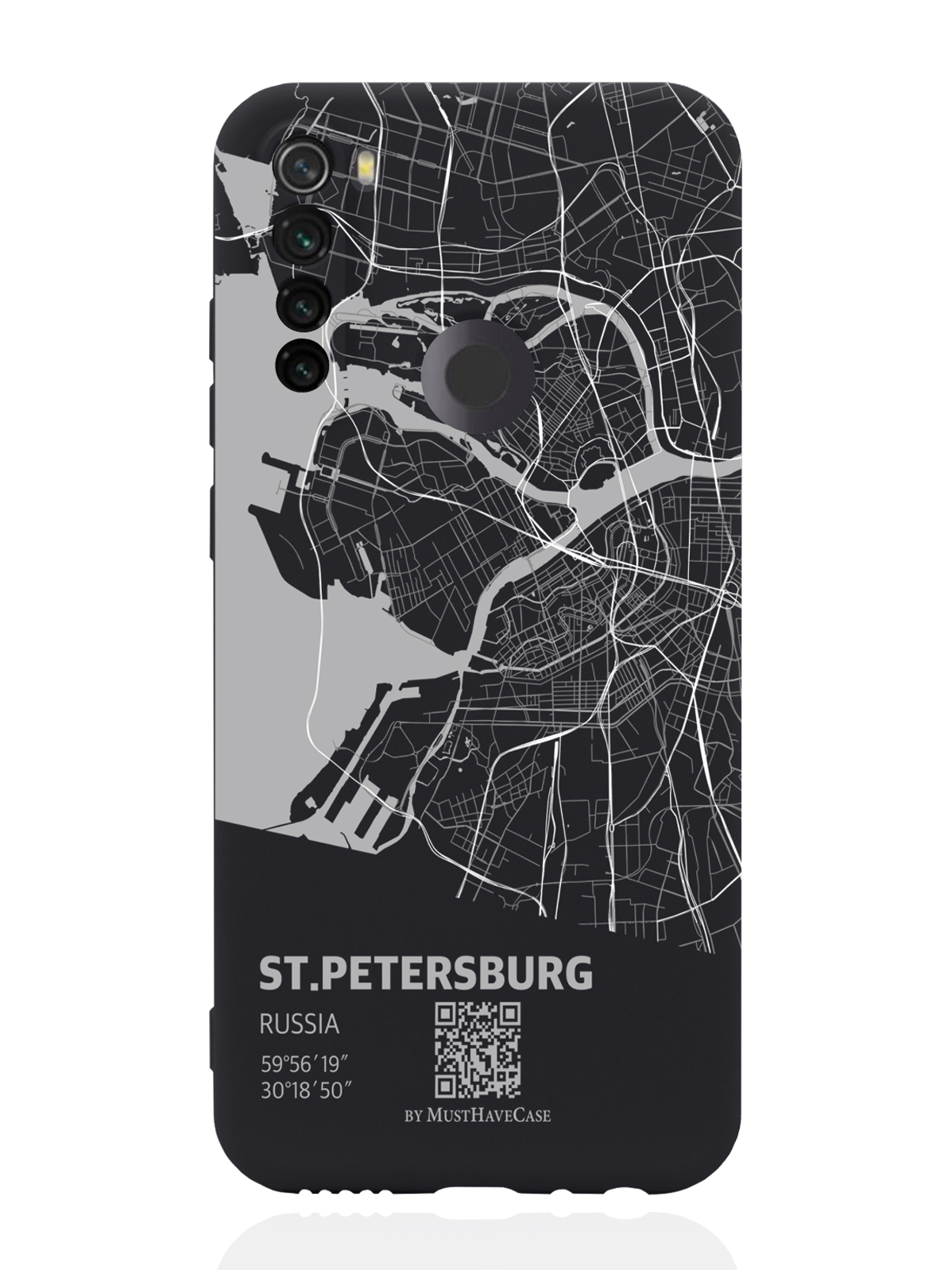 

Чехол MustHaveCase для Xiaomi Redmi Note 8T Карта Санкт-Петербурга черный, Серый;черный