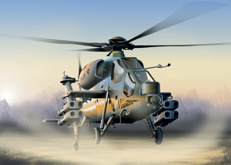Сборная модель Italeri 1/72 Вертолет A-129 Mangusta 0006