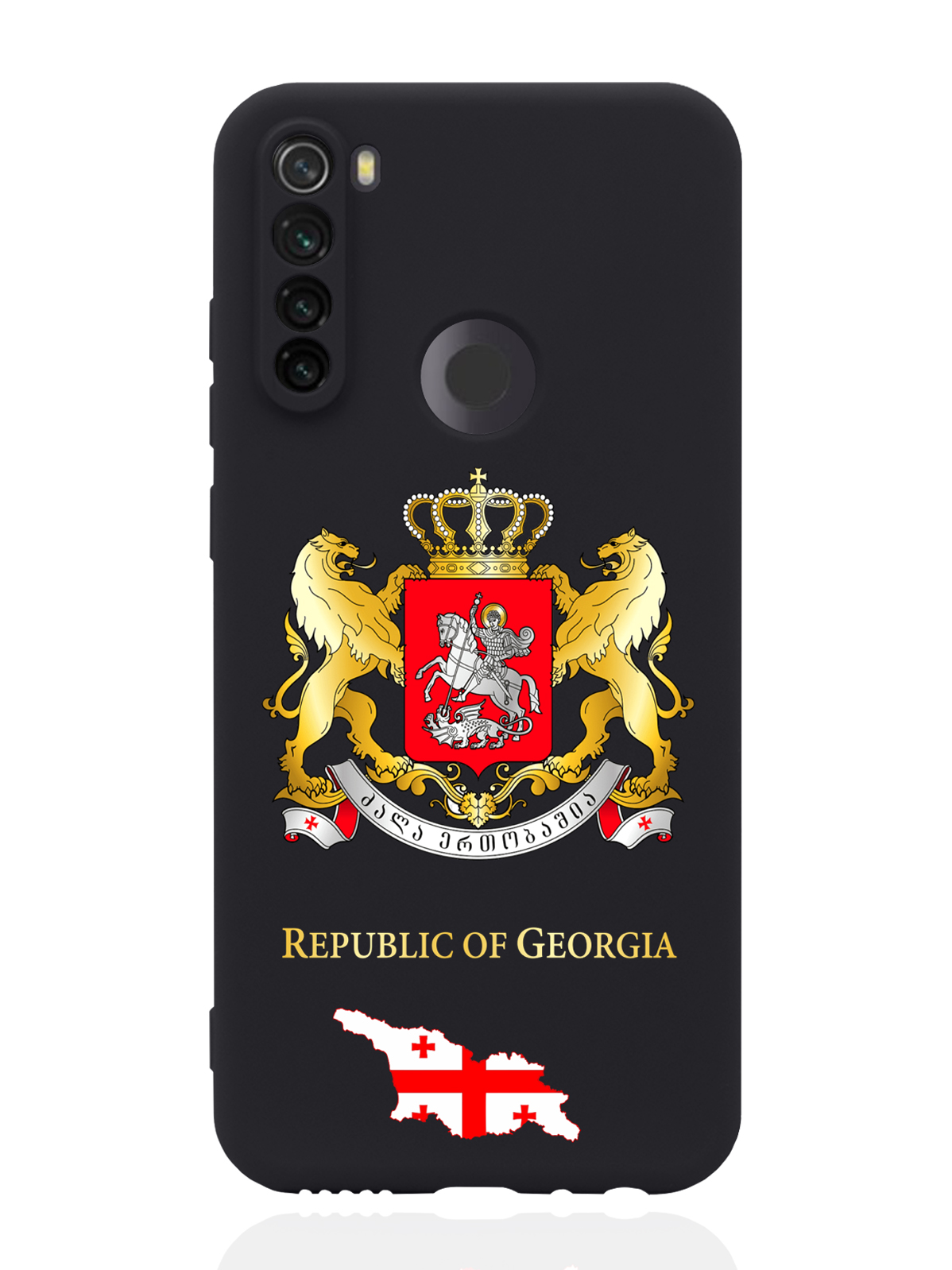 

Чехол SignumCase для Xiaomi Redmi Note 8T Герб Грузии черный, Разноцветный
