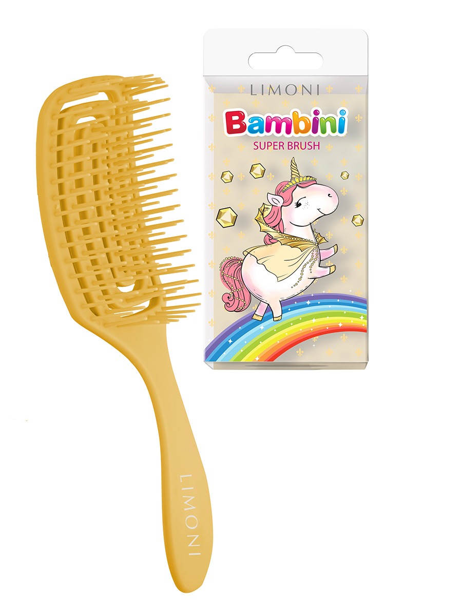 Расчёска для волос Limoni Bambini Super Brush, золотая 10166