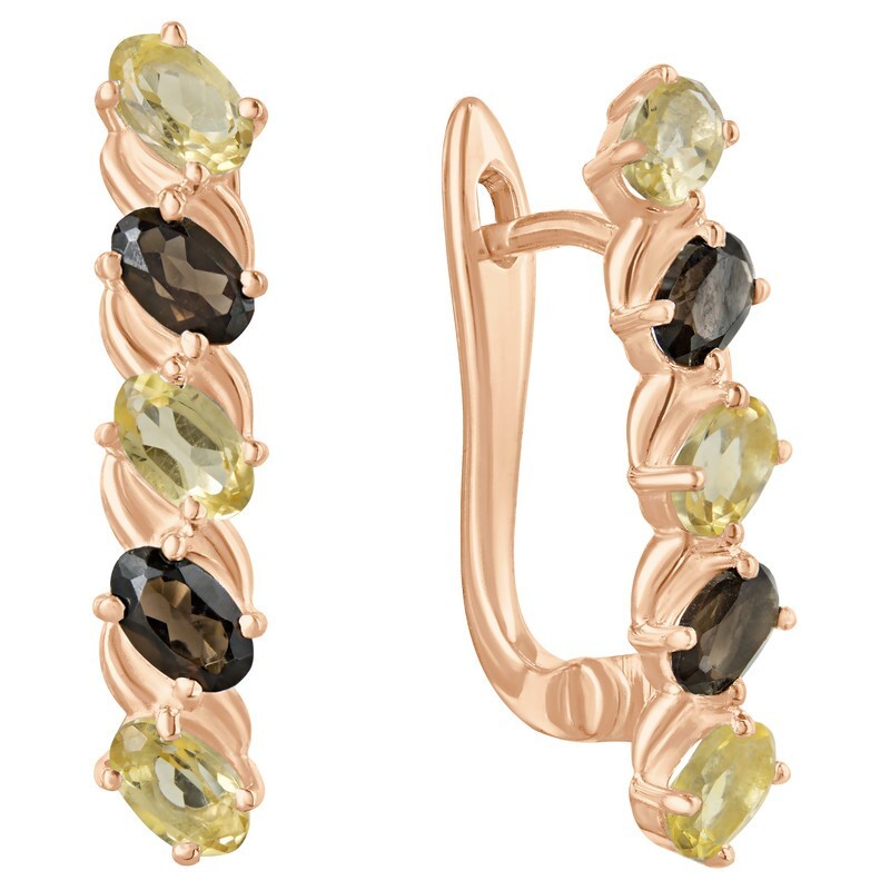 

Серьги из серебра с раухтопазом, цитрином LAZURIT-ONLINE 8027RG, 8027RG