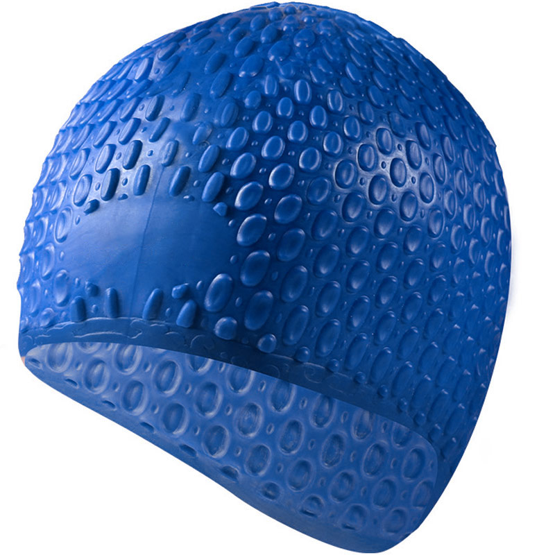 B31519-1 Шапочка для плавания силиконовая Bubble Cap синяя Спортекс
