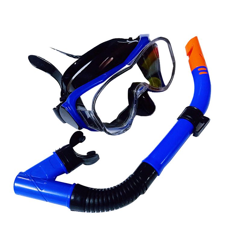 фото Набор для плавания взрослый маска+трубка пвх синий спортекс e39247-1