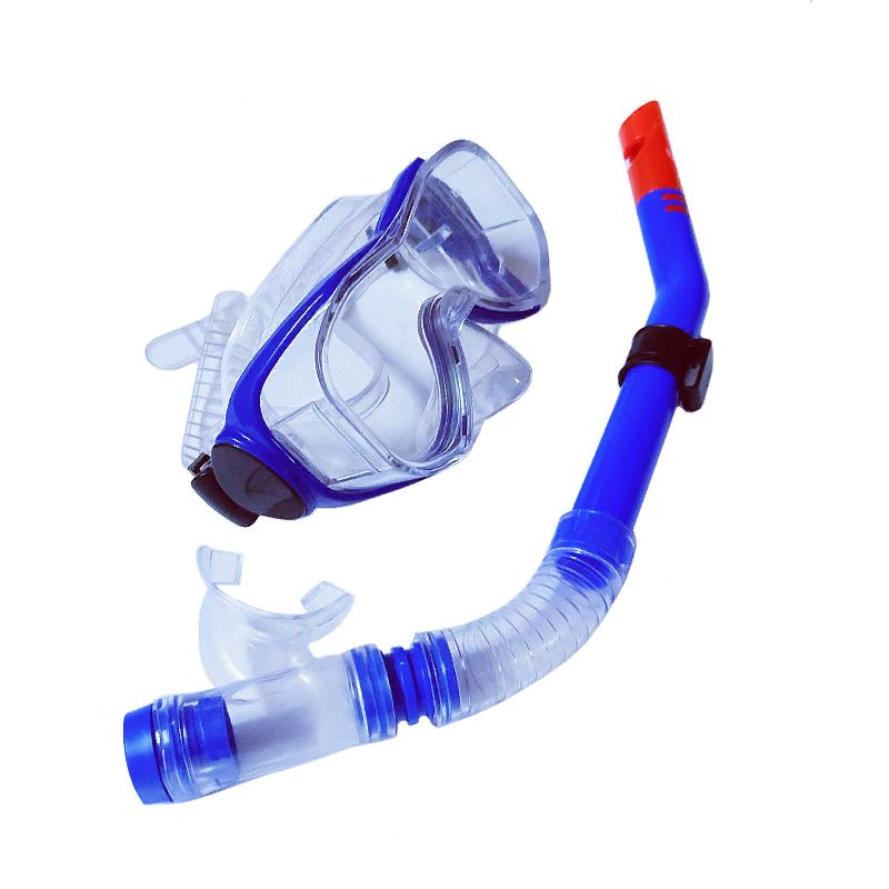 фото Набор для плавания взрослый маска+трубка пвх синий спортекс e39248-1
