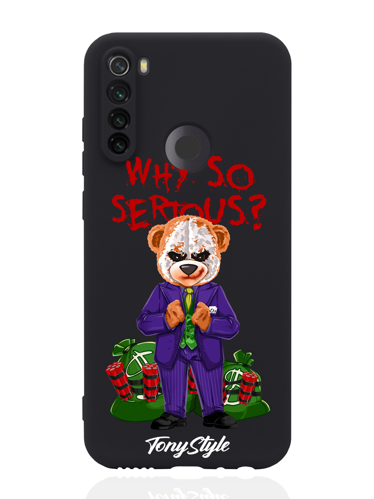 

Чехол Tony Style для Xiaomi Redmi Note 8T Tony Style Why so serious черный, Разноцветный
