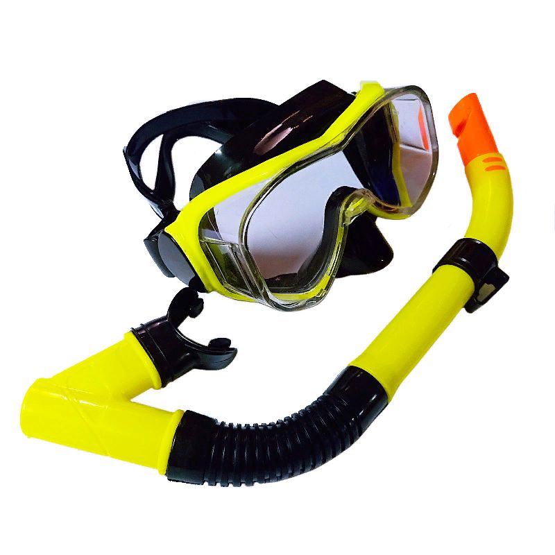 фото Набор для плавания взрослый маска+трубка пвх желтый спортекс e39247-3