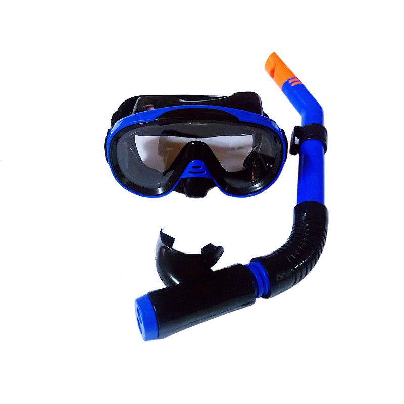 фото Набор для плавания юниорский маска+трубка пвх синий спортекс e39245-1