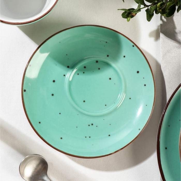 

Блюдце кофейное DOTS menta, d=14 см