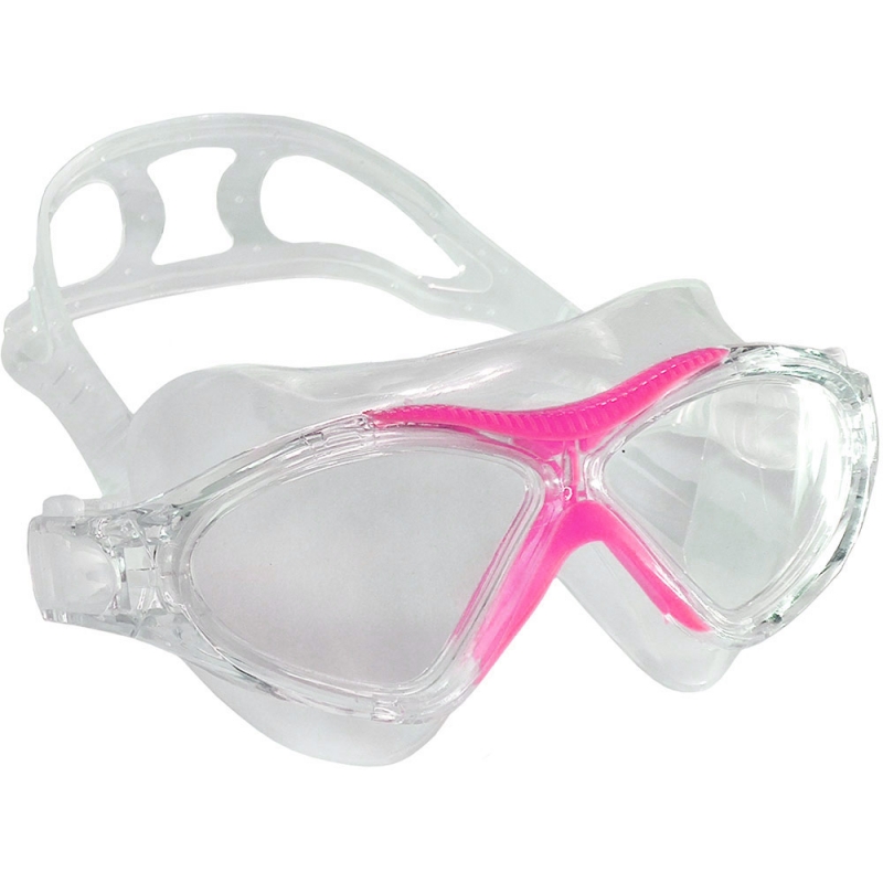Очки полумаска для плавания взрослая силикон розовые Спортекс E33183-5