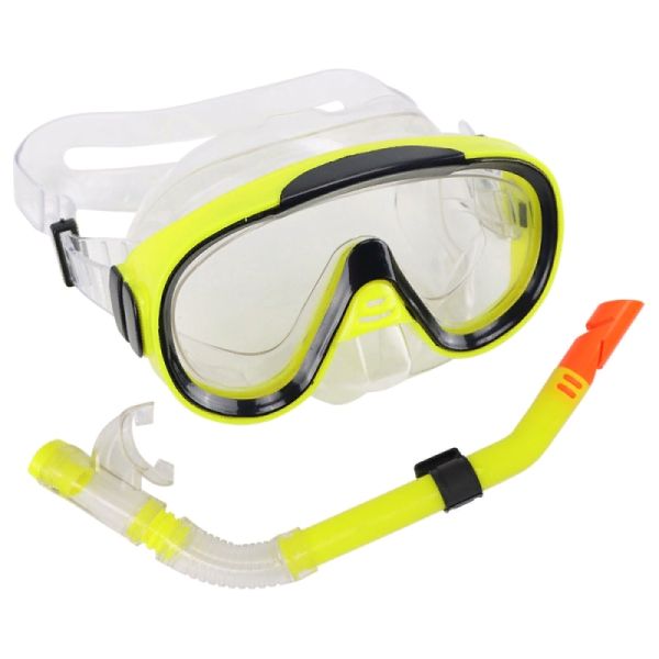 фото Набор для плавания юниорский маска+трубка пвх желтый спортекс e39246-3