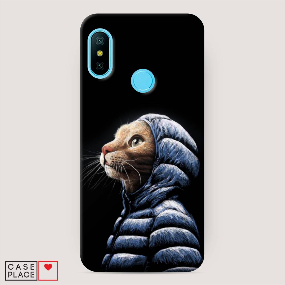 

Пластиковый чехол "Кот в капюшоне" на Xiaomi Redmi 6 Pro, 34020-1