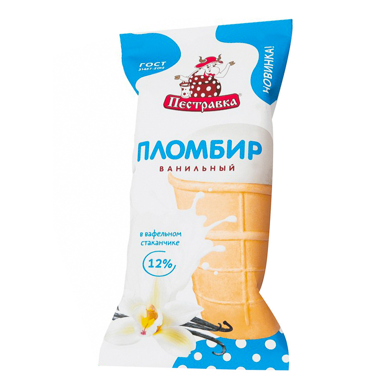 

Мороженое пломбир Пестравка ванильное в вафельном стаканчике 100 г бзмж