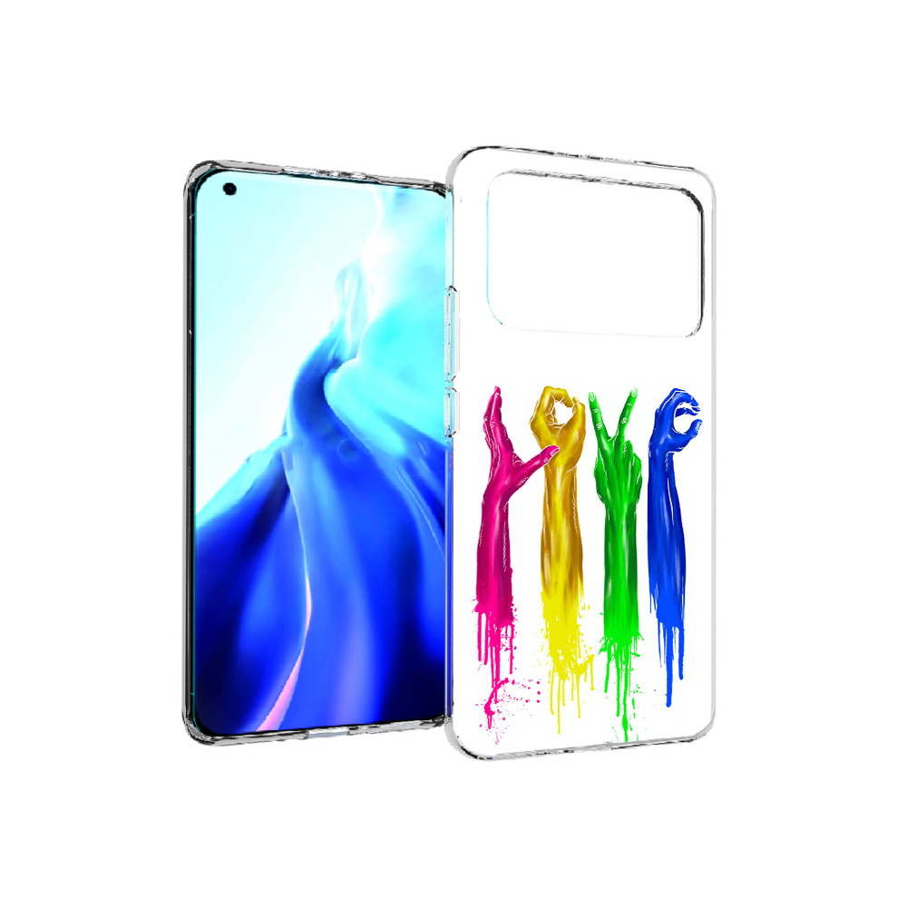 

Чехол MyPads Tocco для Xiaomi Mi 11 Ultra яркие руки love (PT160500.261.707), Прозрачный, Tocco