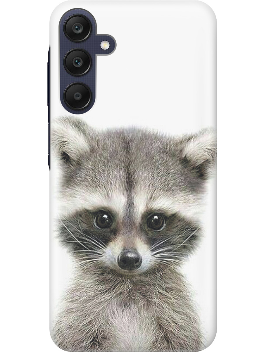 

Силиконовый чехол на Samsung Galaxy A25 с рисунком "Кроха-енот", Бежевый;белый;серый;черный, 20012134