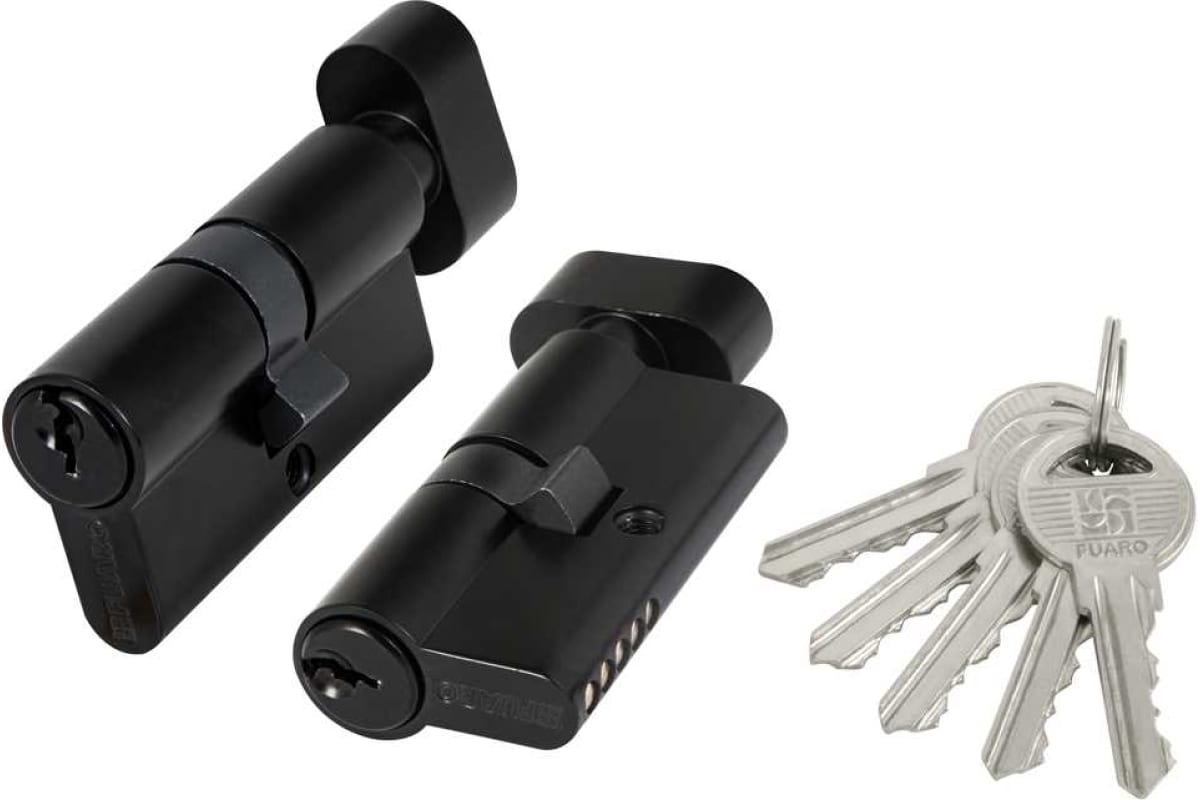 

Цилиндровый механизм Fuaro (100 ZM/60) 1000ZMKnob60(25+10+25) BL черный 5Key с вертушкой