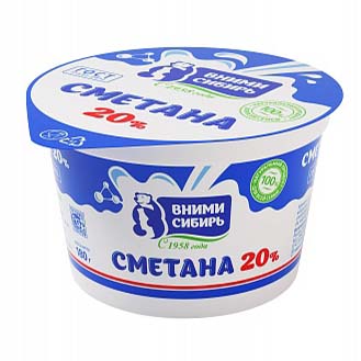 

Сметана Вними Сибирь 20% бзмж 180 г