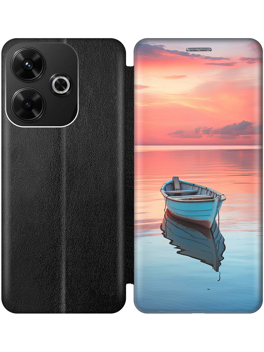 

Чехол-книжка на Xiaomi Redmi 13 / Redmi Note 13R / Poco M6 4g с принтом черный 876272, Черный;голубой;синий;розовый, 783988641