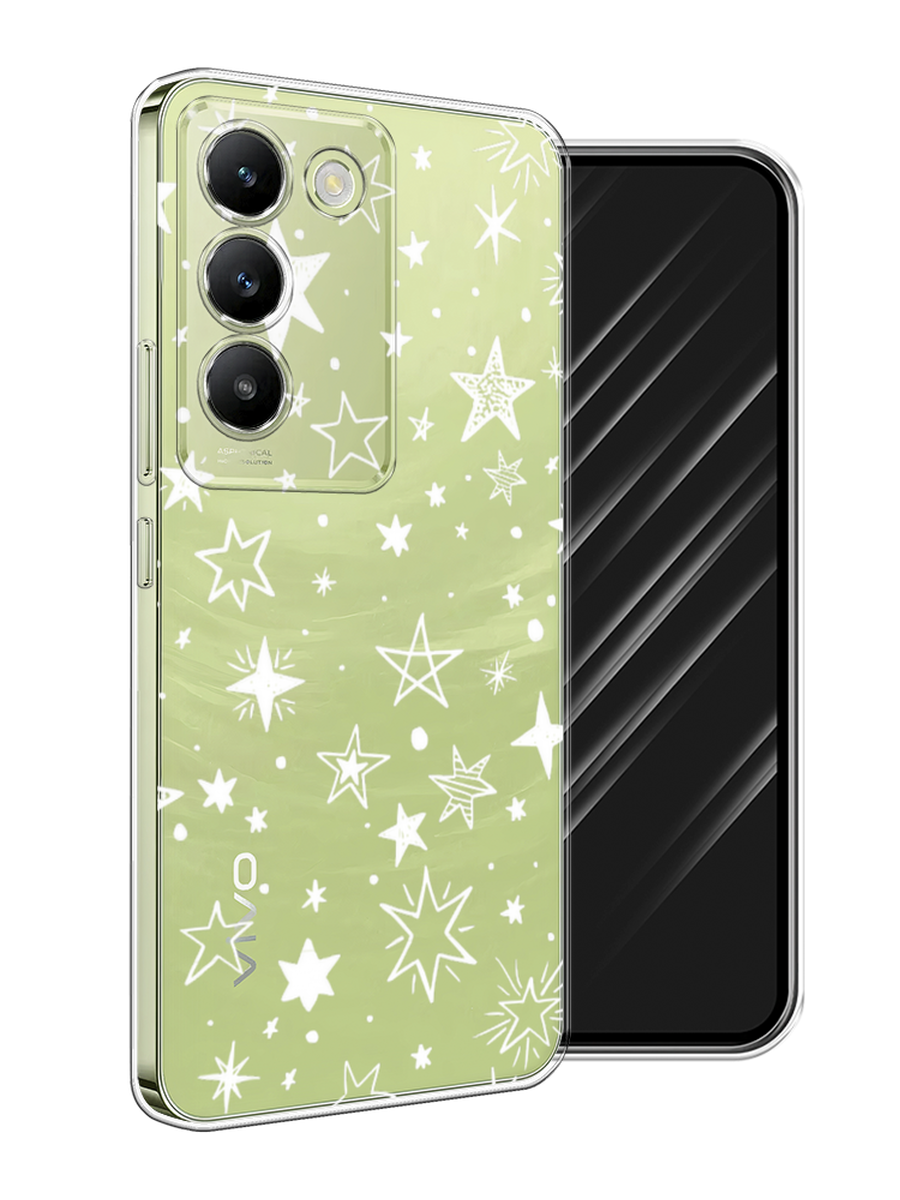 

Чехол Awog на Vivo V30 Lite 4G/Y100 4G/T3 5G/V30 SE 5G "Звездочки графика белая", Прозрачный;белый, 2611050-1
