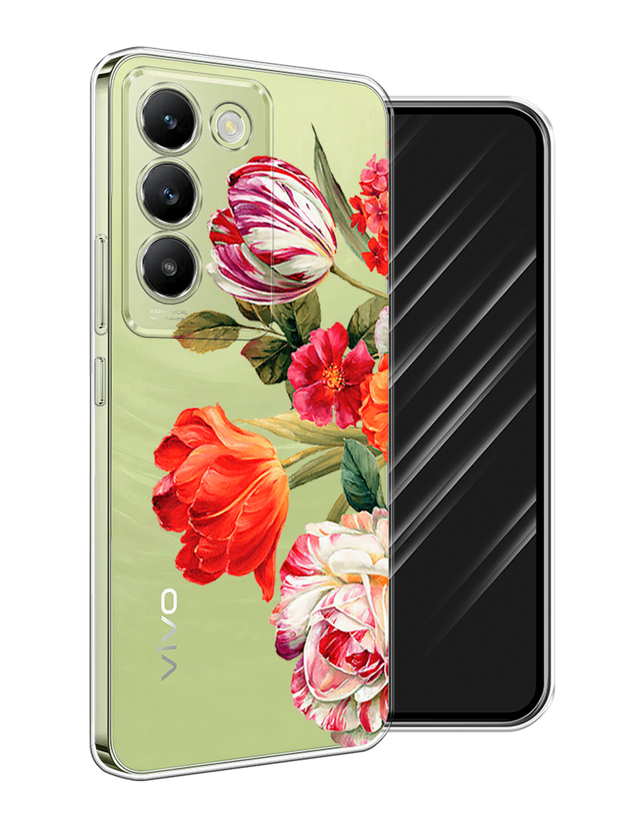 

Чехол Awog на Vivo V30 Lite 4G/Y100 4G/T3 5G/V30 SE 5G "Весенний букет", Красный;розовый;зеленый, 2611050-1