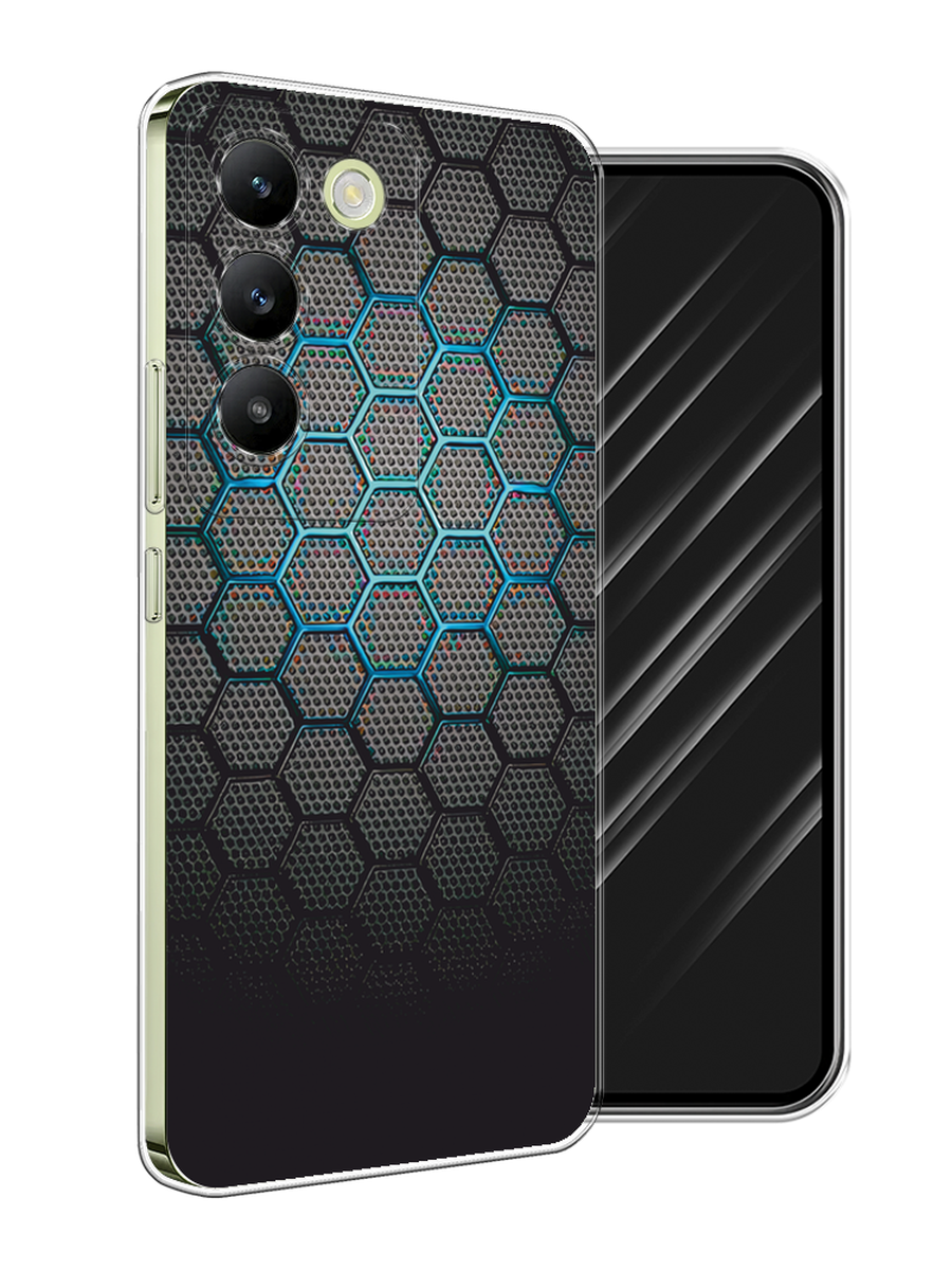 

Чехол Awog на Vivo V30 Lite 4G/Y100 4G/T3 5G/V30 SE 5G "Бирюзовые соты", Бирюзовый;синий;черный, 2611150-1