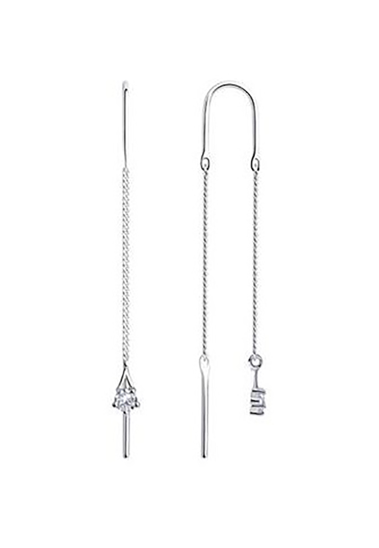 

Серьги продевки из серебра с фианитом Kari Jewelry С630-2801, С630-2801