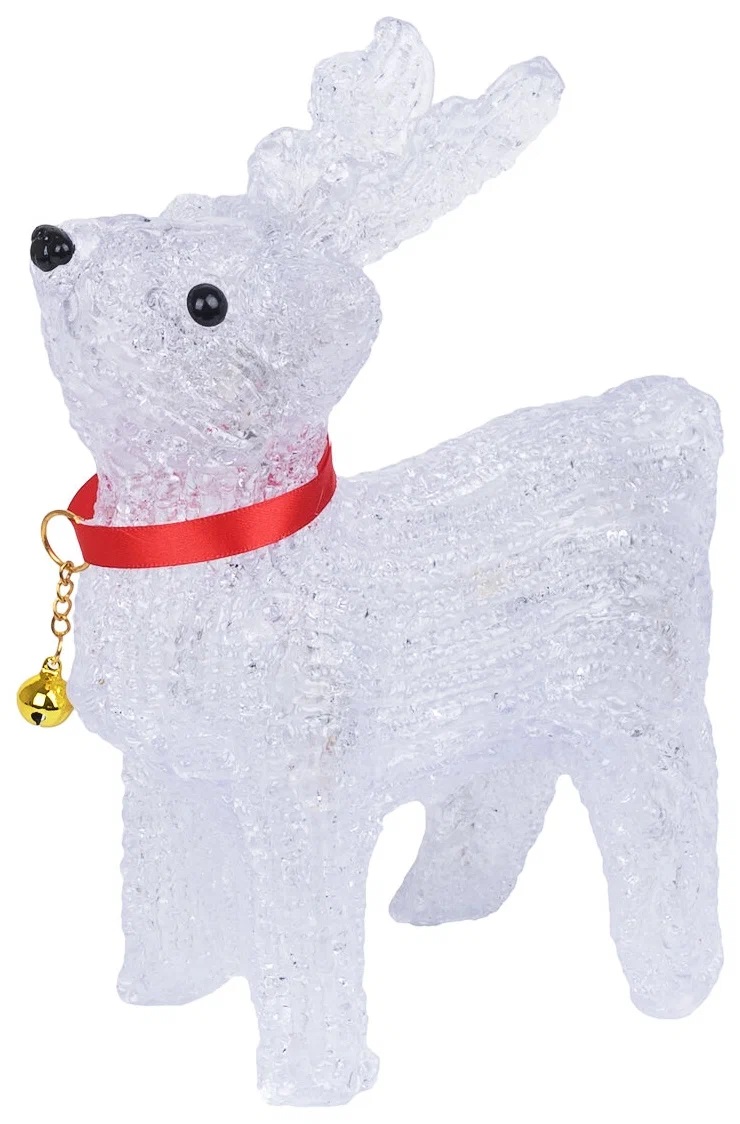 

Cветовая фигура Новогодняя Мастерская Олень 23 см белый, Новогодний светящийся светодиодный олень