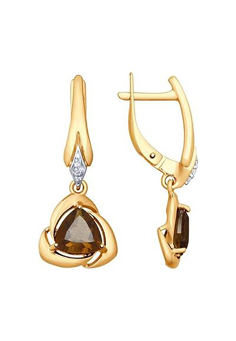 

Серьги подвески из серебра с раухтопазом/фианитом Kari Jewelry С629-2827ТР, С629-2827ТР