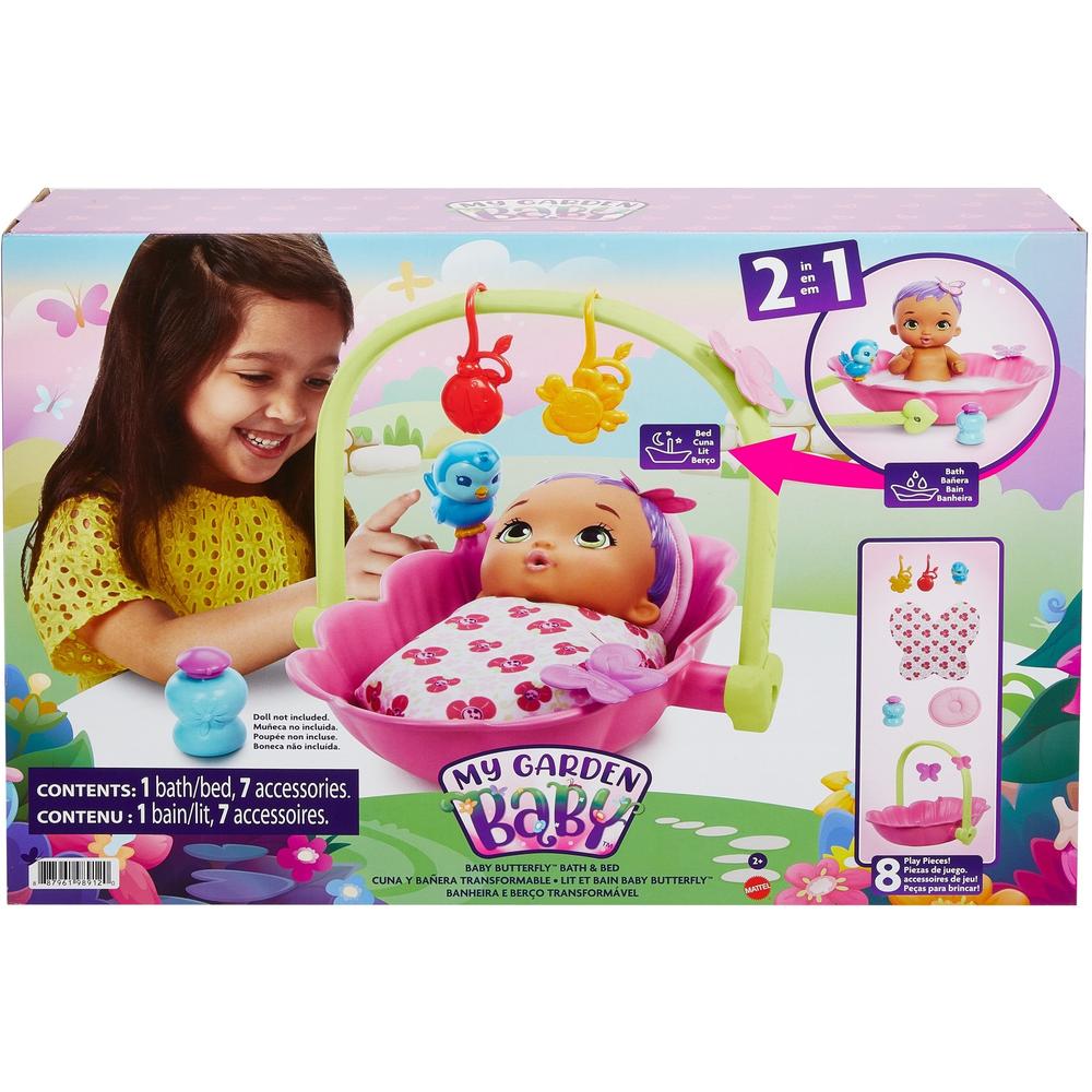 фото Кукла mattel my garden baby ванночка и кроватка hbh46