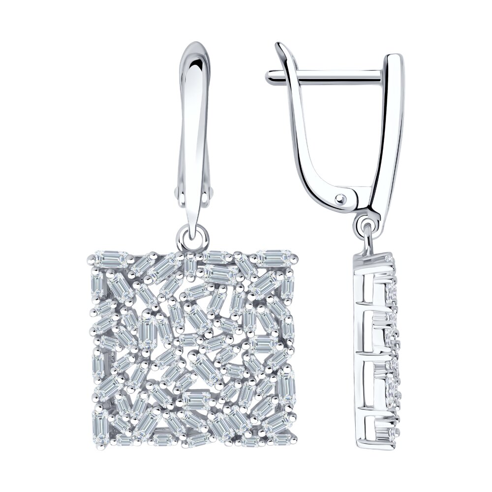 

Серьги подвески из серебра SOKOLOV 94026846-91, фианит, 94026846-91