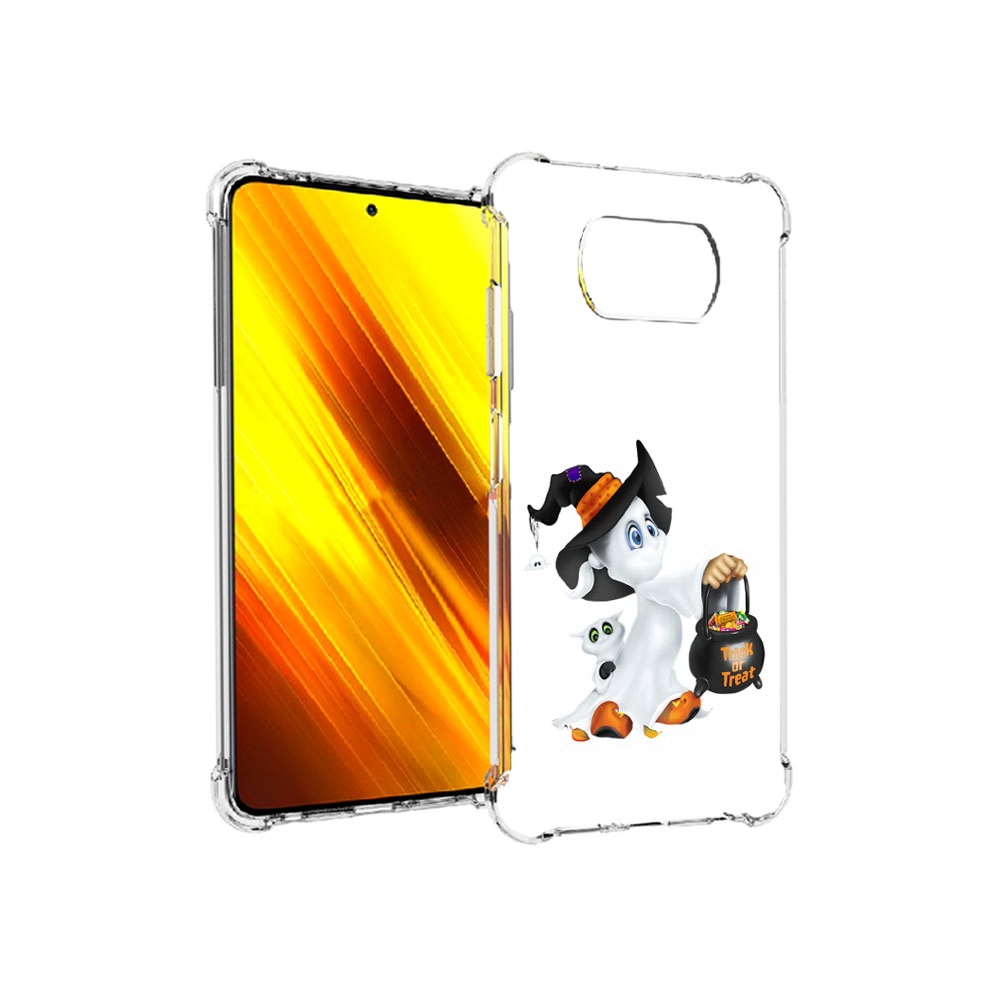 

Чехол MyPads Tocco для Xiaomi Poco X3 Маленький призрак (PT154881.262.113), Прозрачный, Tocco