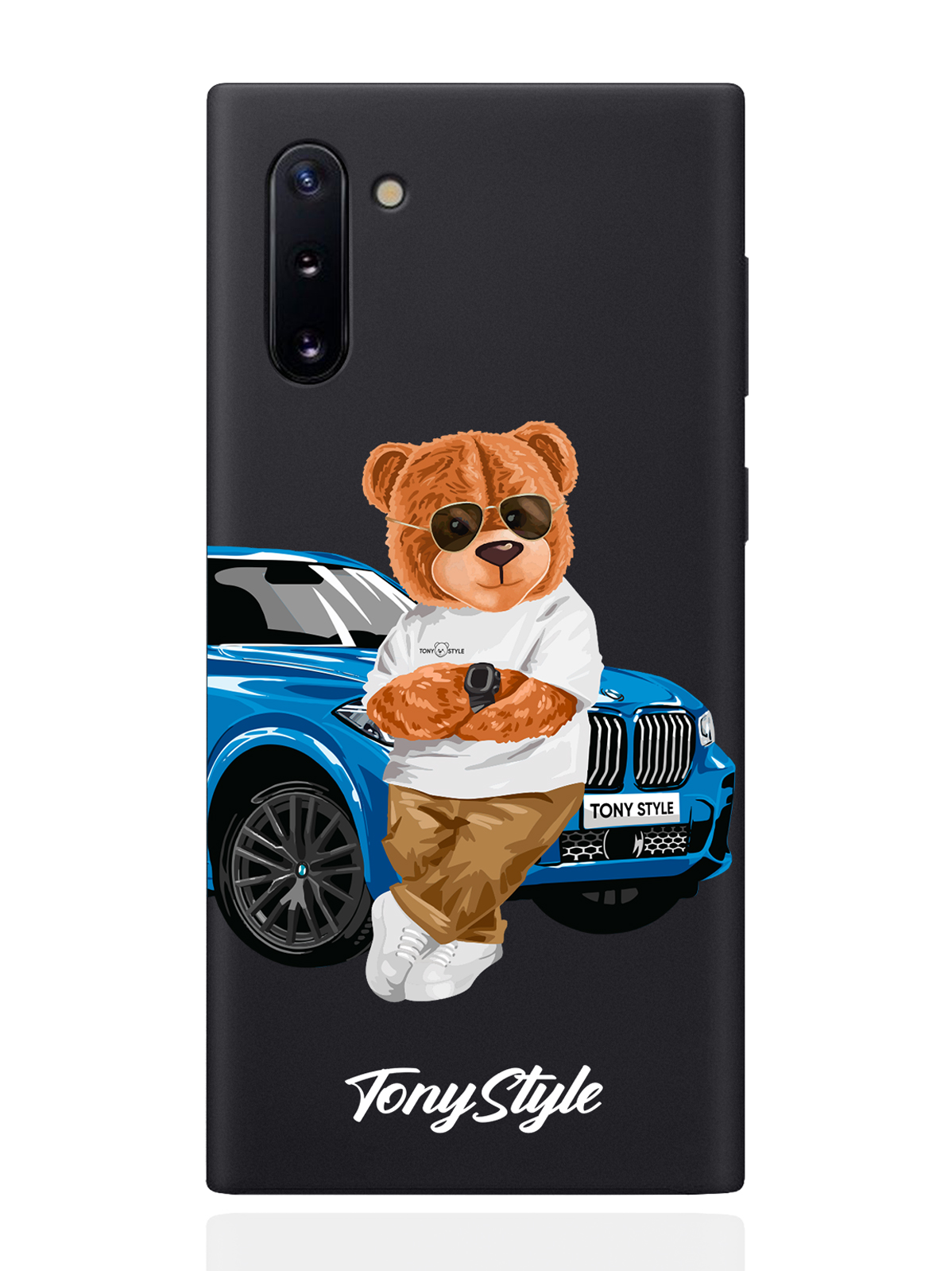 

Чехол Tony Style для Samsung Galaxy Note 10 Tony Style с машиной черный, Голубой;коричневый;белый