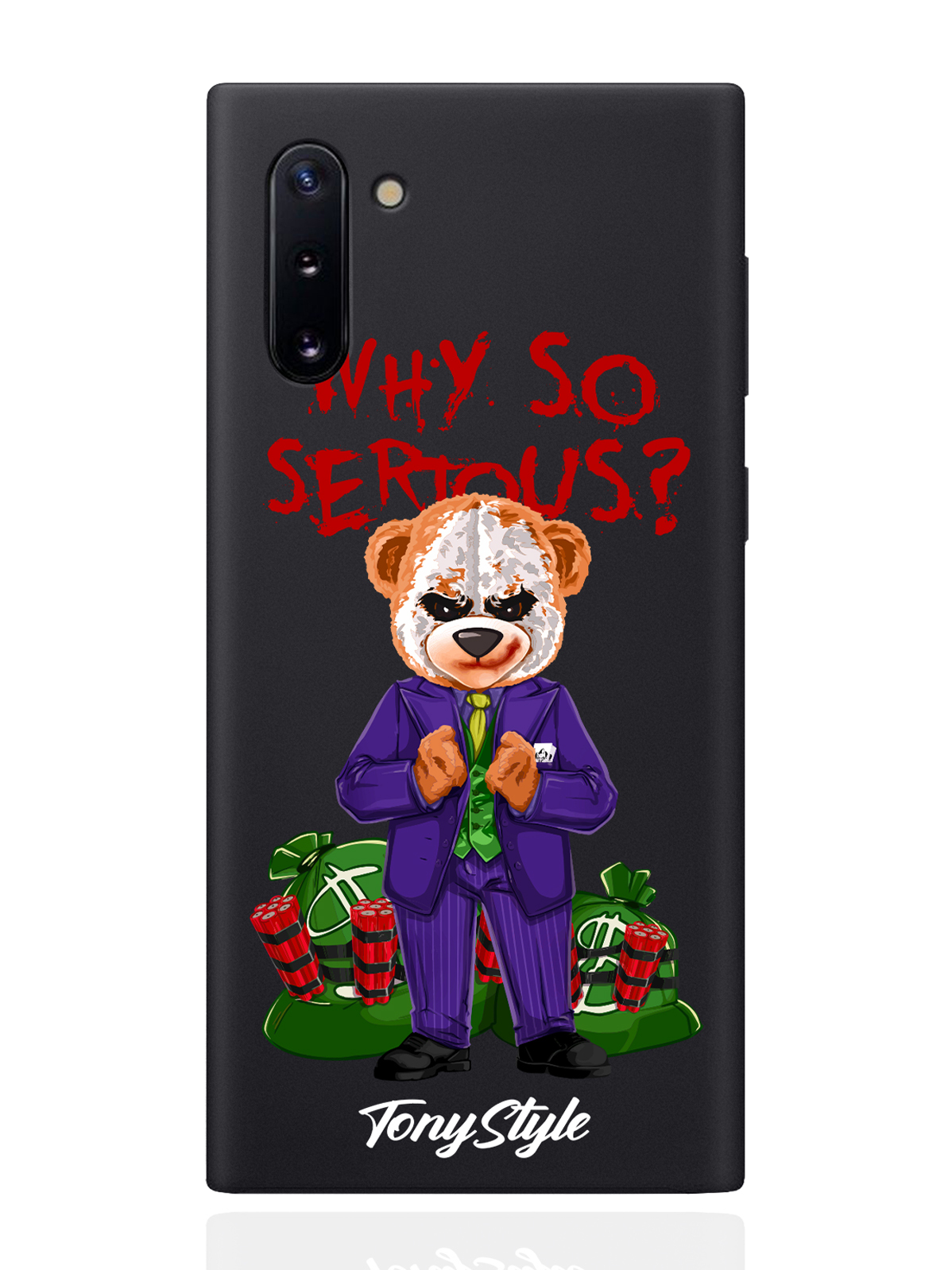 

Чехол Tony Style для Samsung Galaxy Note 10 Tony Style Why so serious черный, Разноцветный