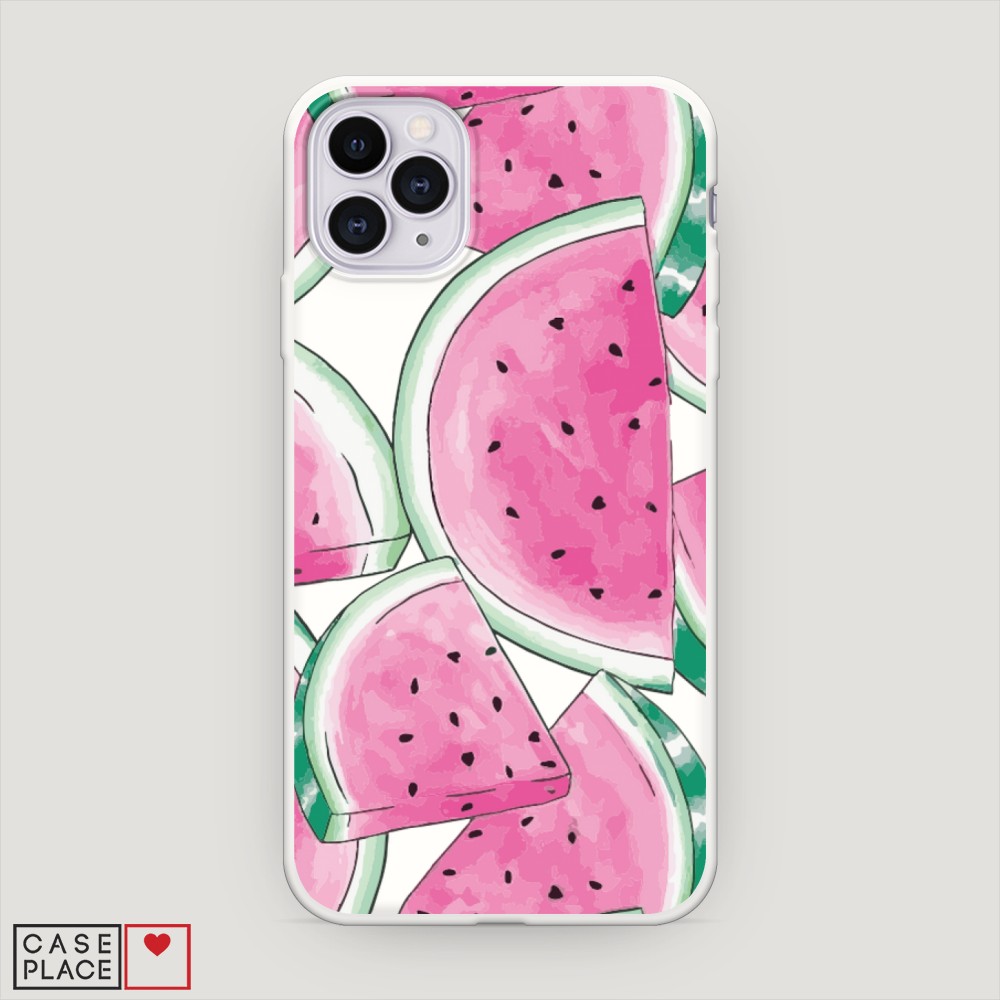 

Матовый силиконовый чехол "Акварельные арбузы" на Apple iPhone 11 Pro, 12357-1