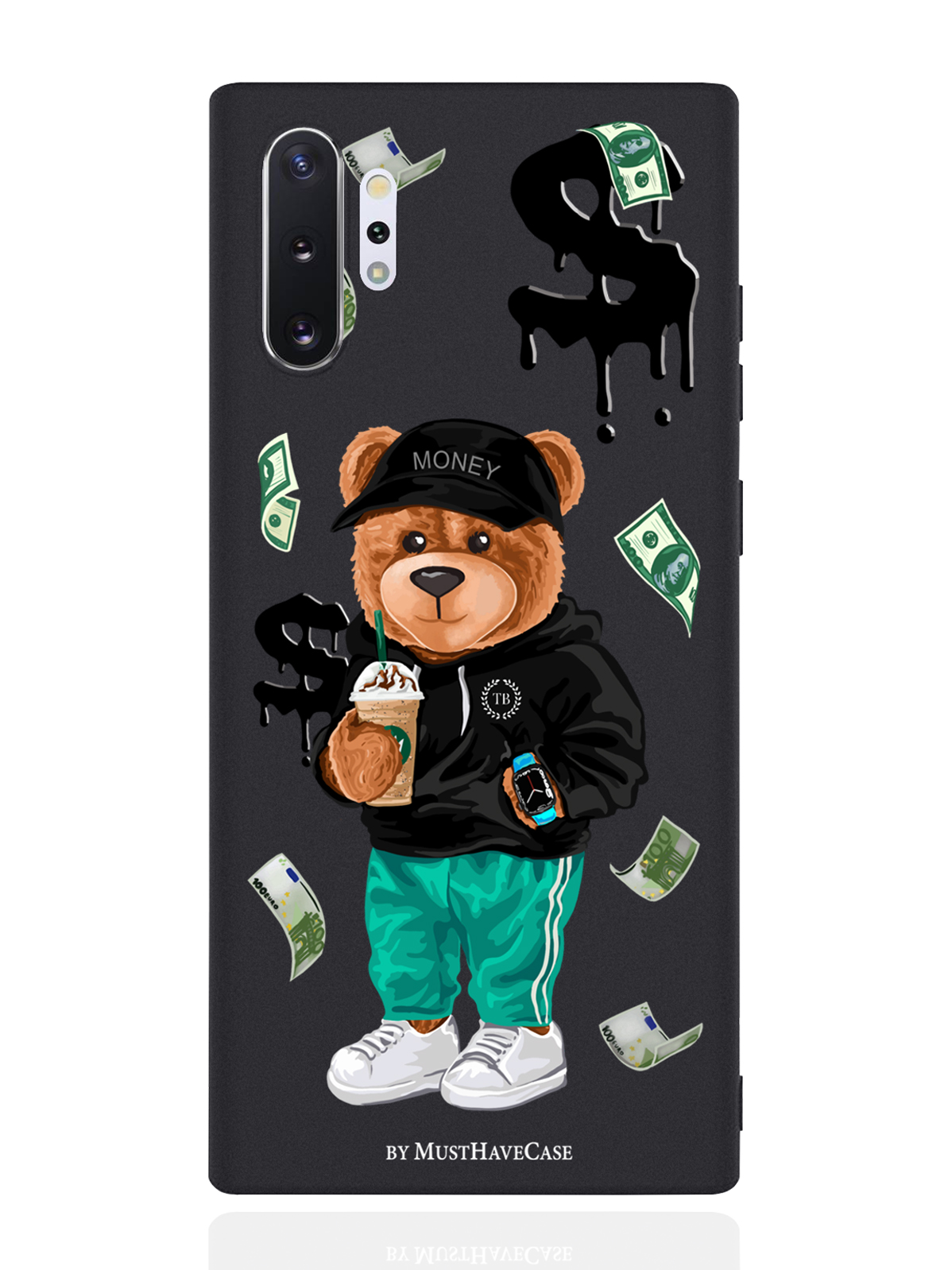 

Чехол MustHaveCase для Samsung Galaxy Note 10+ Tony Bear/ Мишка Тони черный, Черный;зеленый;коричневый