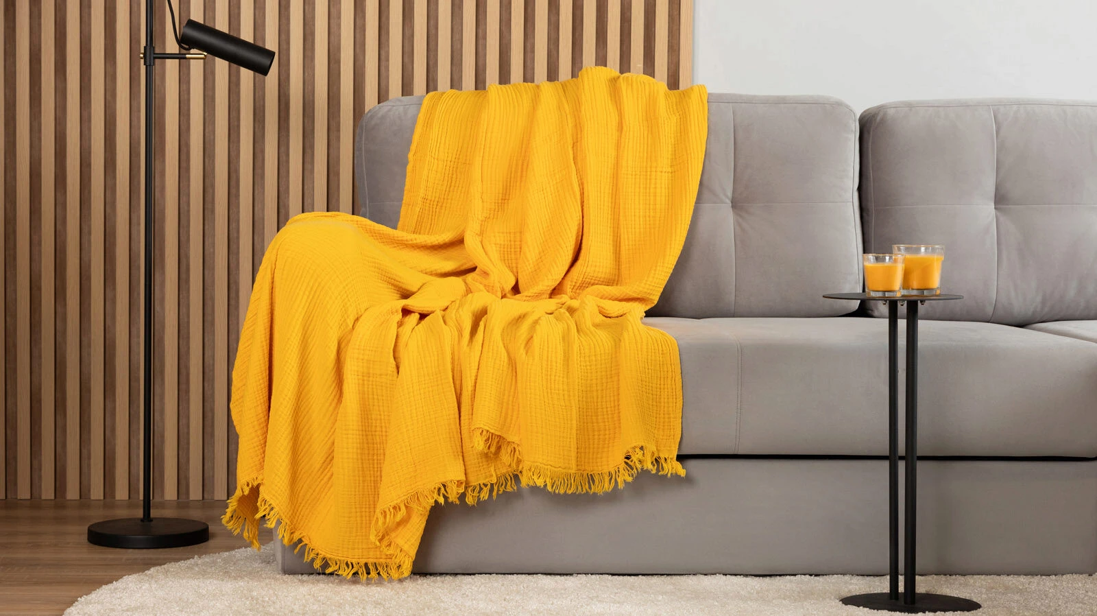 

Покрывало Askona Home Muslin цвет горчица 230x220, Home Muslin