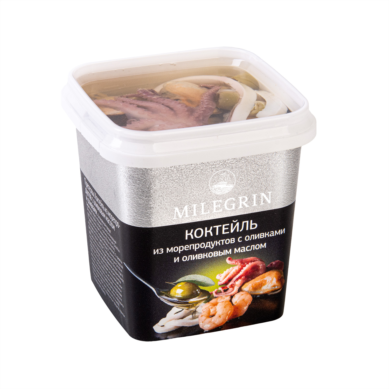 

Коктейль из морепродуктов Milegrin с оливками и оливковым маслом, 270 г
