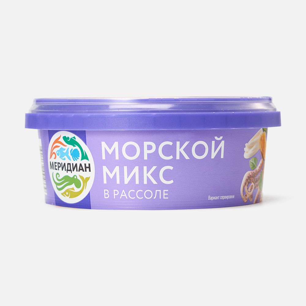 

Коктейль из морепродуктов Меридиан Морской микс в рассоле, 270 г