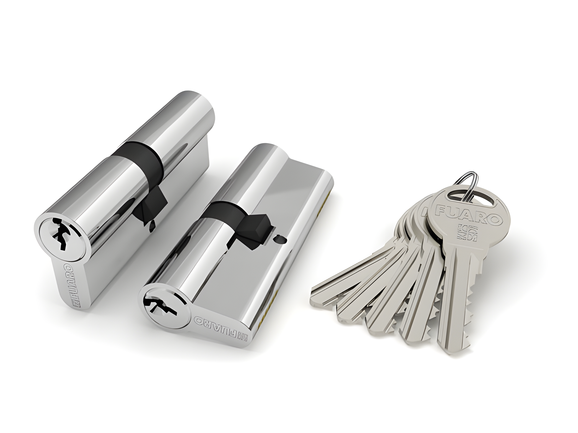 

Цилиндровый механизм R300/60 mm (25+10+25) CP хром 5 кл., Серебристый