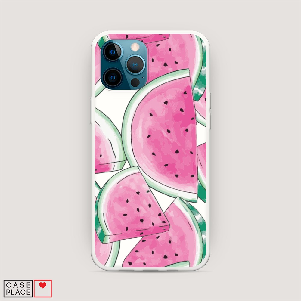 

Матовый силиконовый чехол "Акварельные арбузы" на Apple iPhone 12 Pro, 12857-1