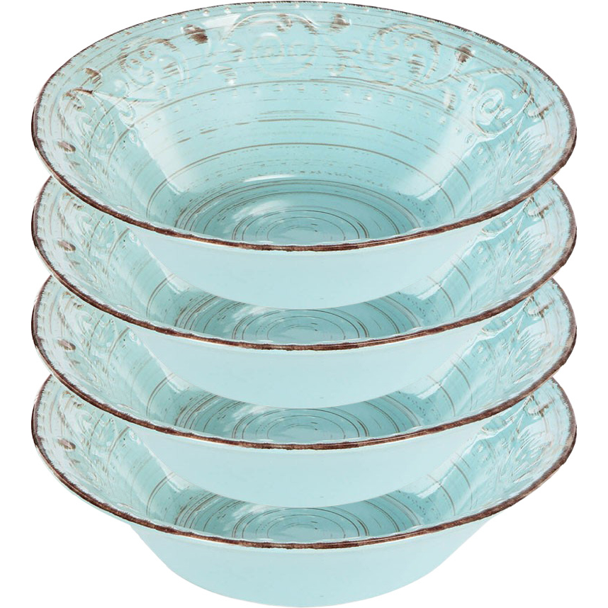 фото Салатники, набор 4 пр. 25x25x8см glasar 0279-aqua/s4