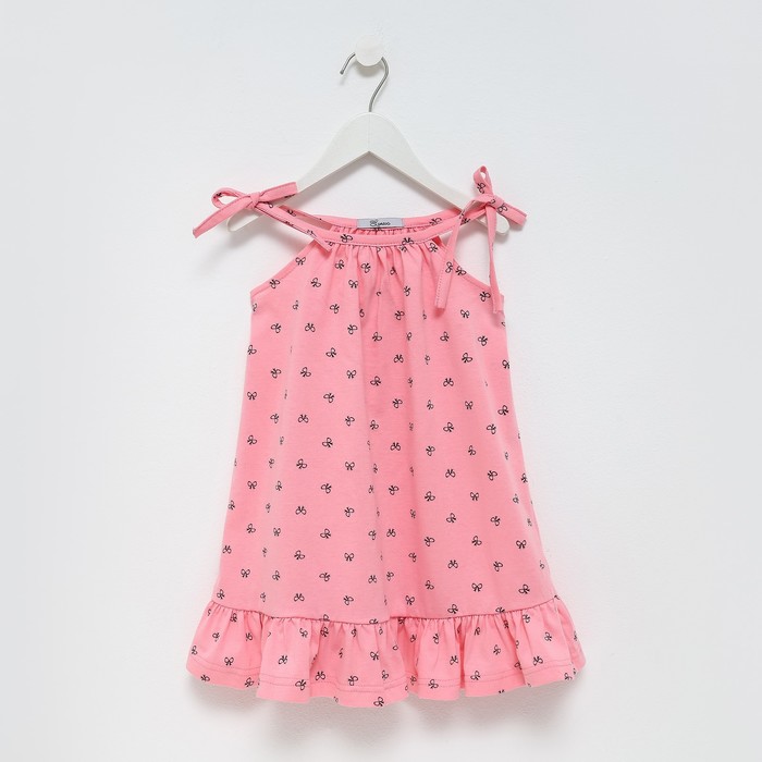 Платье для девочки, цвет розовый/черный, рост 128
