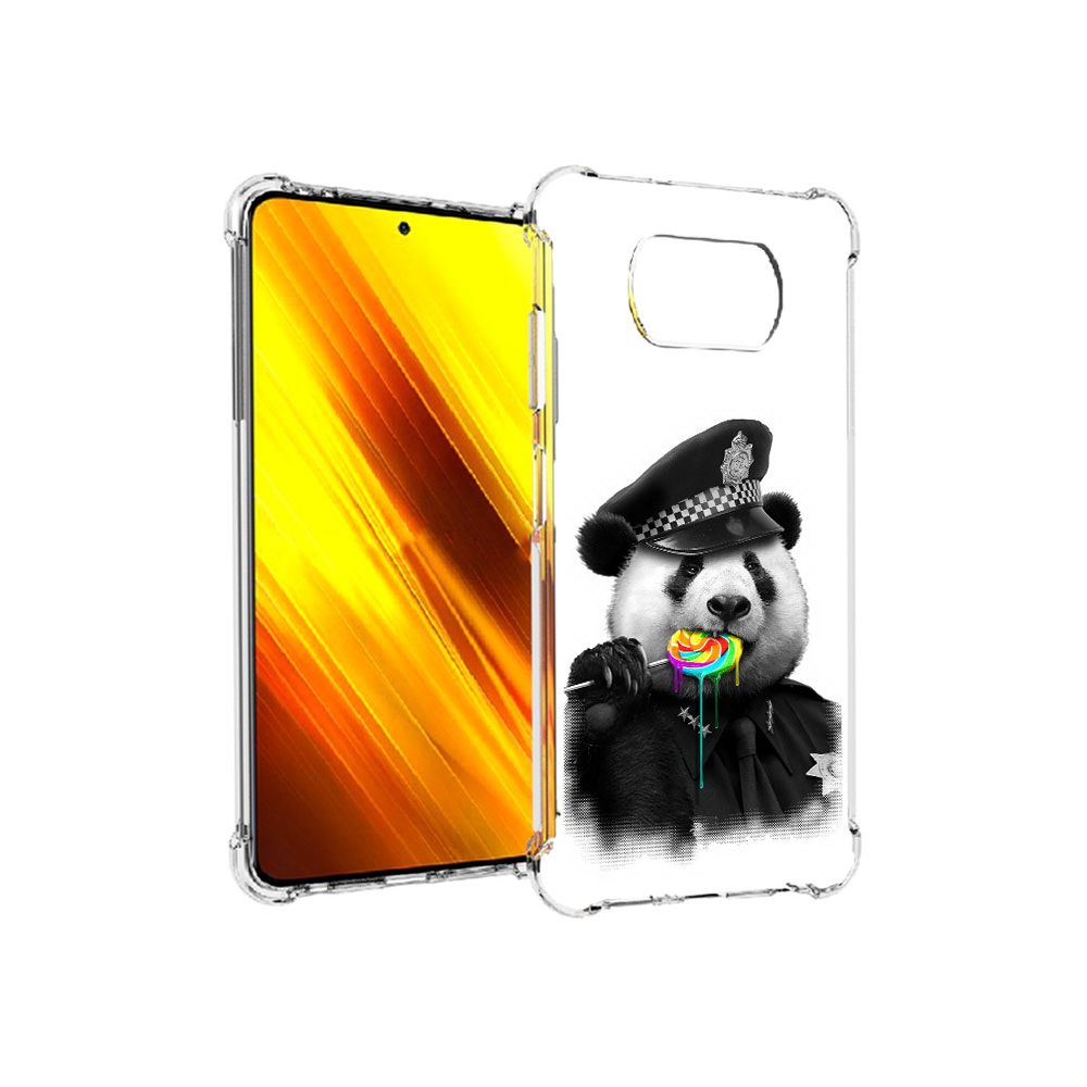 

Чехол MyPads Tocco для Xiaomi Poco X3 Панда полиция (PT154881.262.130), Прозрачный, Tocco