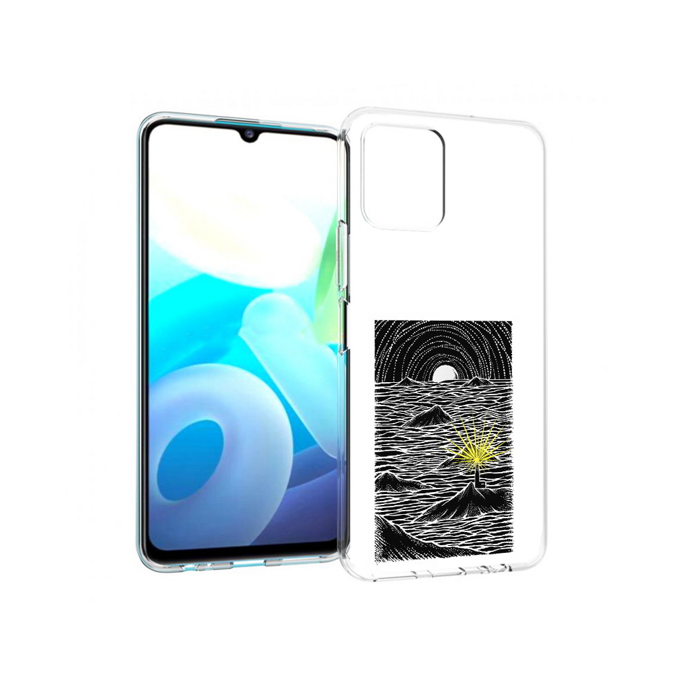 

Чехол MyPads Tocco для Vivo Y15s маяк в черно белом море (PT224456.390.460), Прозрачный, Tocco